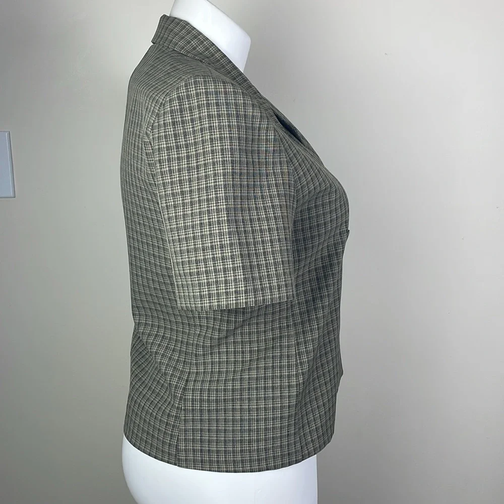 Positive Attitude Vintage Short Sleeve Blazer Notched Collar